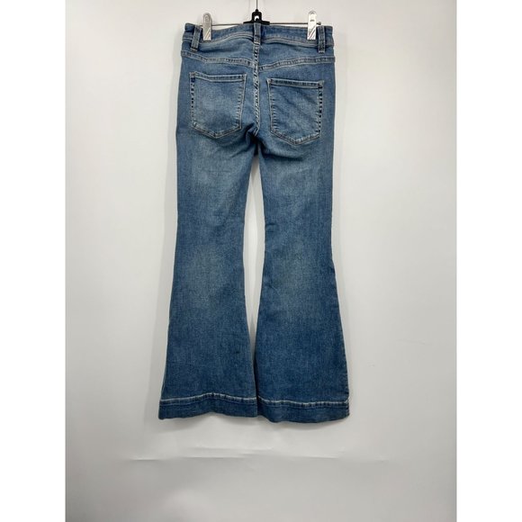We the Free Women's Low Tide Bell Bottom Blue Flared Denim Jeans Size 24 - Picture 6 of 6